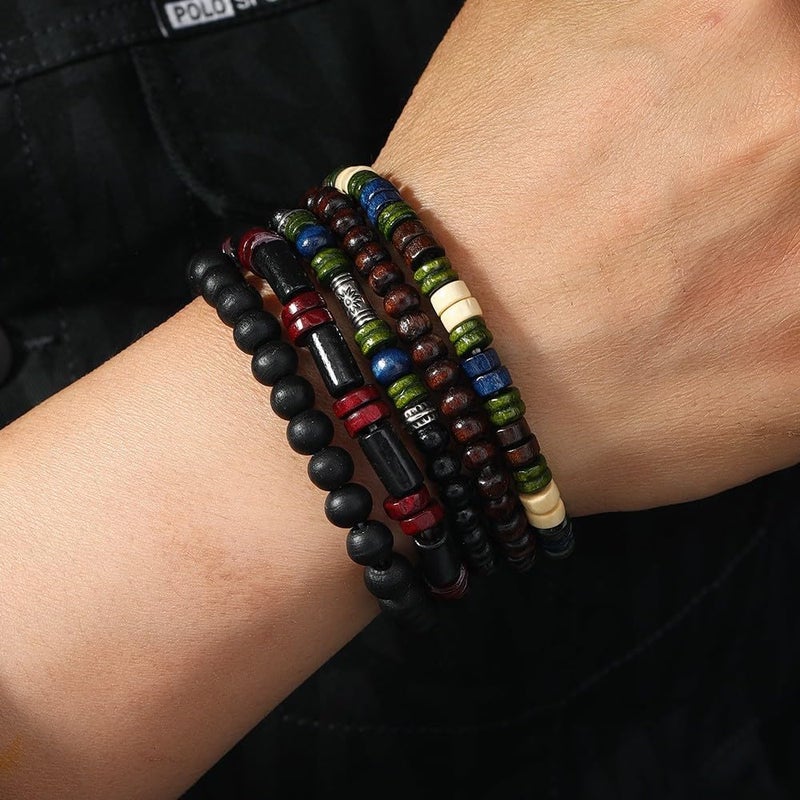 JAVMOO Gothic Bracelet Adjustable Punk Braided Leather Multilayer Grunge Set Bracelets Emo Metal Cuff Wrap Bangles Meaningful Gift - Image 5